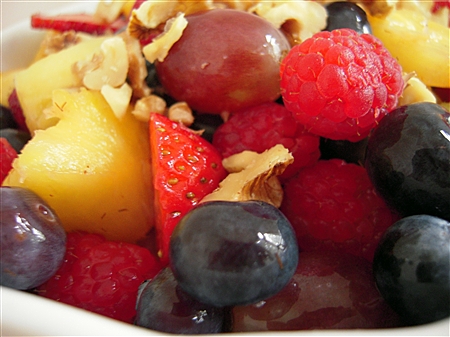 fruit salad with cream. Summertime Fruit Salad