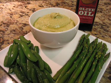 Dill Chive Hummus with Green Dippers