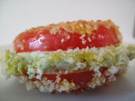 Fried Tomato Sandwich with Pesto and Goat Cheese