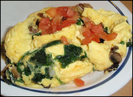 IHOP Spinach, Mushroom, and Tomato Omelette