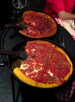 Adam Richman Man vs Food Chicago Ginos Pizza