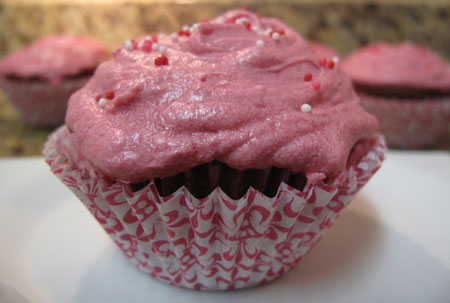Valentine's Day Pomegranate Cupcake