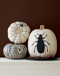 Graphic Black and White Painted Pumpkins