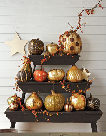 Gold and Silver Gilded Pumpkins