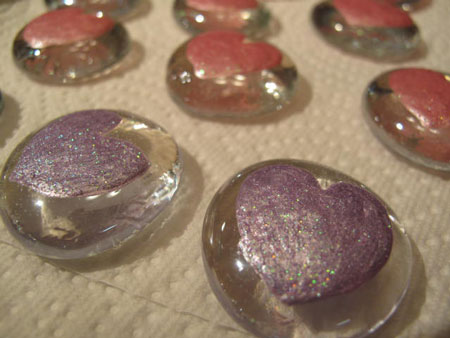 Heart Painted Glass Marble Magnet 2