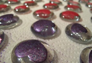 Heart Glass Marble Magnets