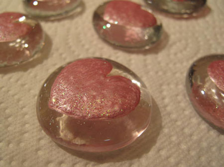 Heart Painted Glass Marble Magnet