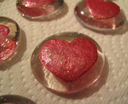 Heart Painted Glass Marble Magnet 2c